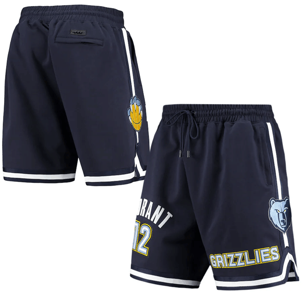 Men's Memphis Grizzlies #12 Ja Morant Navy Shorts - Click Image to Close